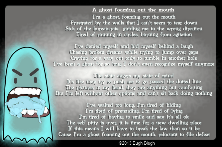 A ghost foaming out the mouth