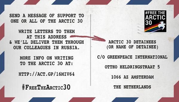 Send a letter to the Russian Embassy to free our activists and end Arctic drilling for good | GREENPEACE New&nbsp;Zealand