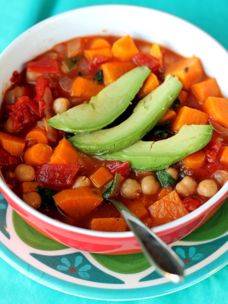 Tomato, Chickpea, and Sweet Potato&nbsp;Soup